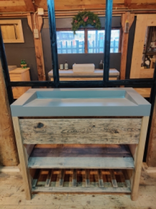 Wastafelmeubel oud eiken